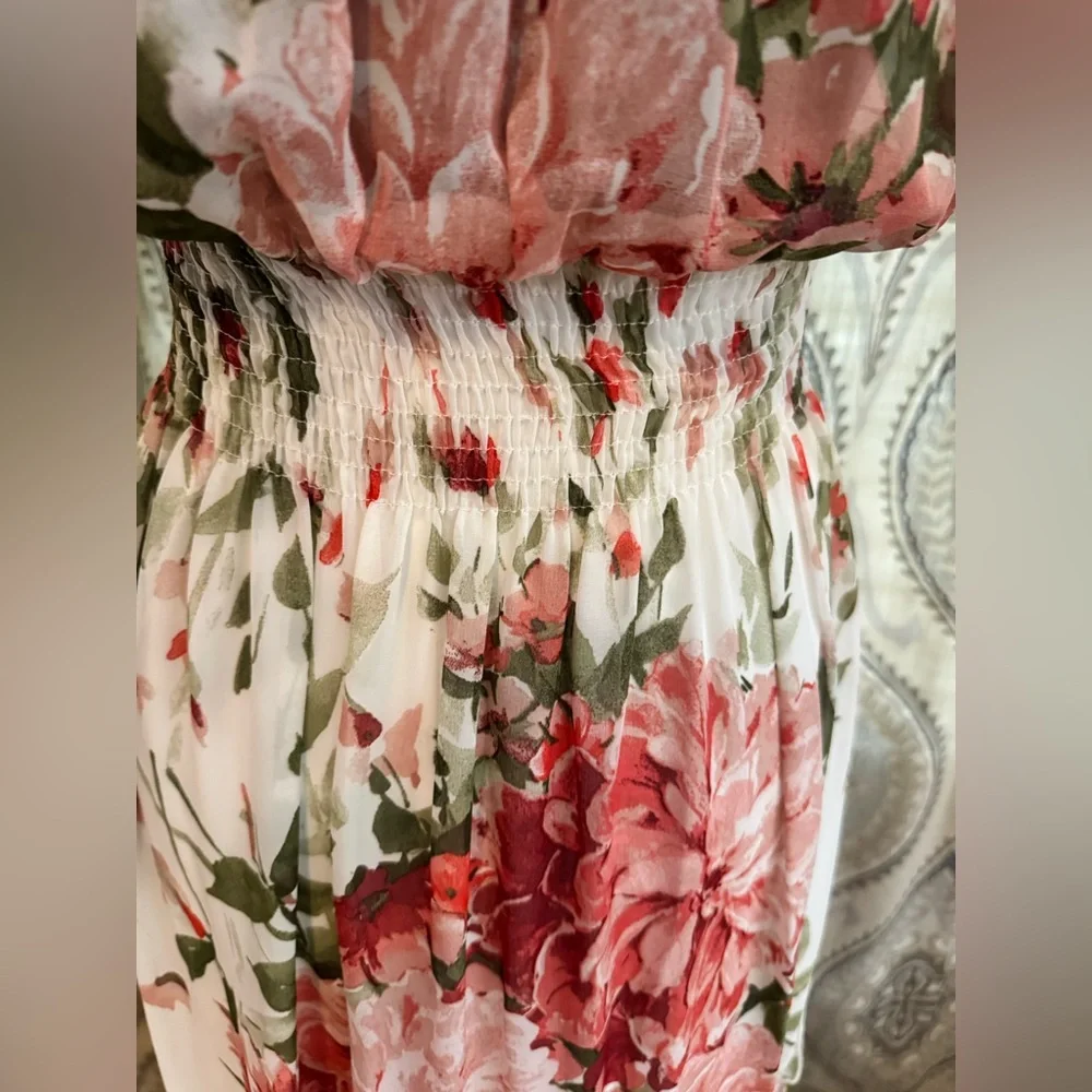 Kate and Lily Floral Maxi Dress in Pink and White Size 4 - Picture 7 of 8